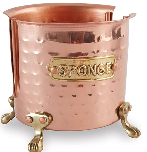 Mud Pie Kitchen Sponge Holder Caddy, Copper