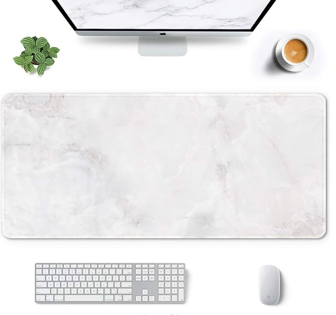 M.C. Squares 3-in-1 Dry Erase Desk Mat, Mouse Pad & Calendar | Erasable Writing White Board | Large Non-Slip Desktop Protector for Office, Home, School | Includes Wet Erase Marker | 34"x13"