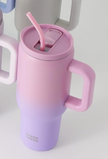 BOTTLE BOTTLE 40 oz Tumbler with Handle, Stainless Steel Vacuum Travel Mug,Car Cup, (Pink Purple)