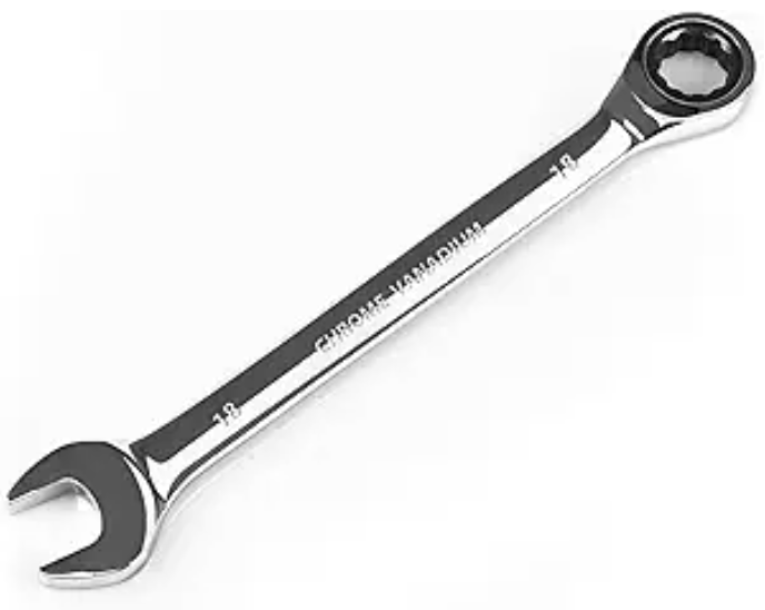 Egofine 18mm Ratcheting Combination Wrench Metric, Industrial Grade Gear Spanner with 12-Point Design, 72-Tooth Ratchet, Chrome Vanadium Steel