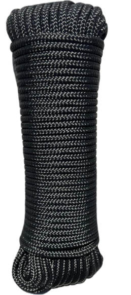 ATERET 14 inch by 80 Feet Black Diamond Braid Polypropylene Rope I Multipurpose Clothelines Rope, UV Resistant  Excellent Shock Absorption I Ideal Use for Camping  Marine (1-Pack)