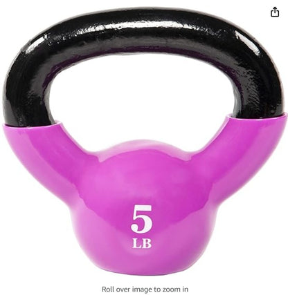 All-Purpose Color Vinyl Coated Kettlebell, 5-50 Pounds