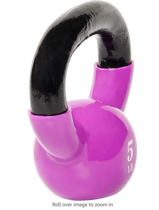 All-Purpose Color Vinyl Coated Kettlebell, 5-50 Pounds