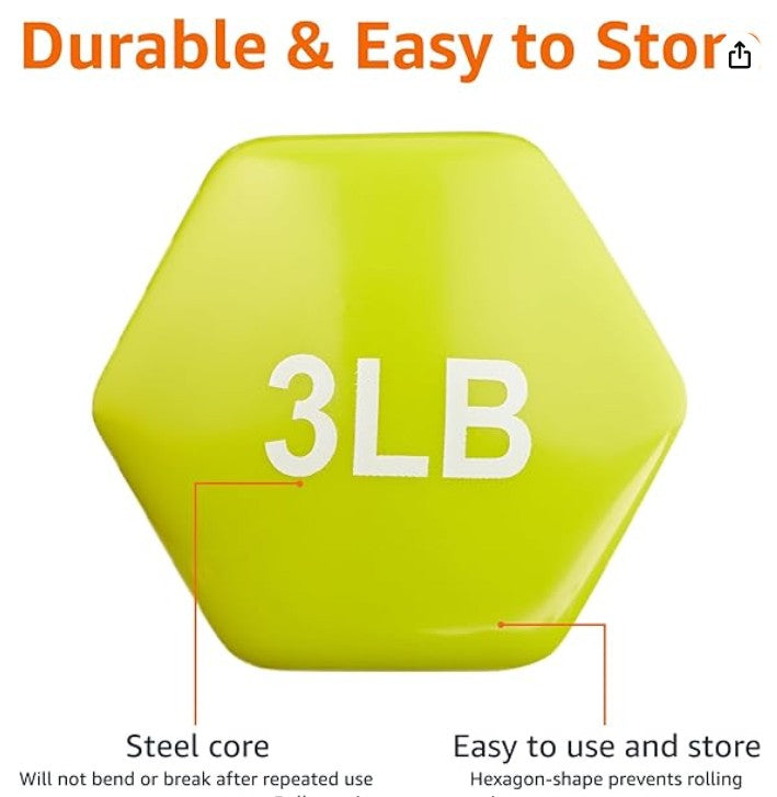 Basics Vinyl Coated Dumbbell Hand Weights