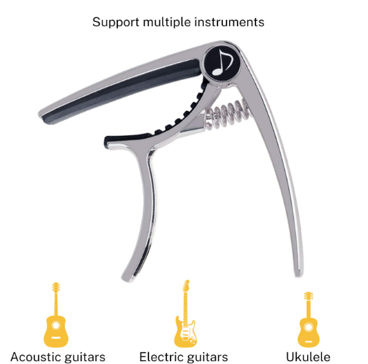 Donner DC-1 Guitar Capo for Acoustic and Electric Guitar, Ukulele Capo Black
