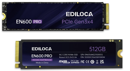 EN600 PRO SSD 512GB PCIe 3.0 Gen 3x4, NVMe M.2 2280, Up to 3200MB/s, Internal Solid State Drive, SLC Cache 3D NAND TLC, Graphene Cooling Sticker, Storage for PC, Desktop and Laptops