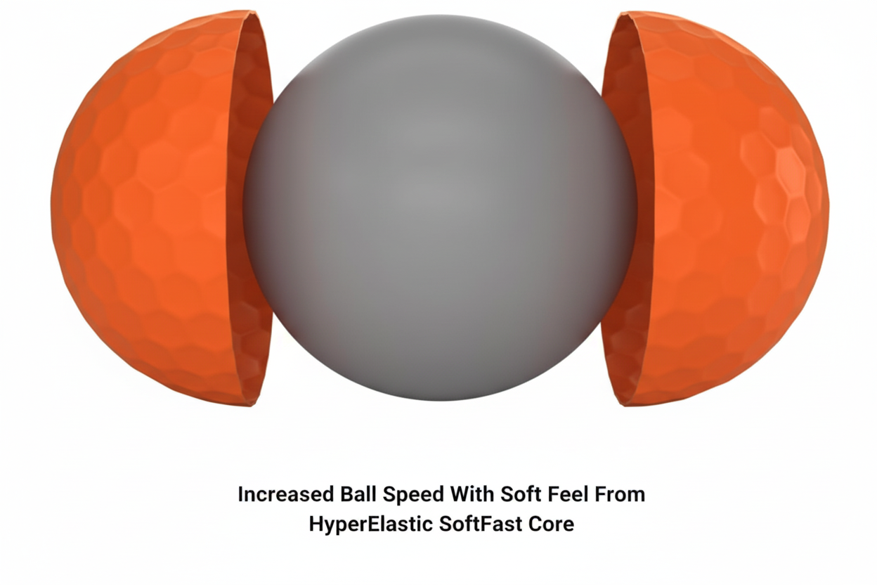 Supersoft Golf Balls – Orange, 3-Pack Sleeve, 2023