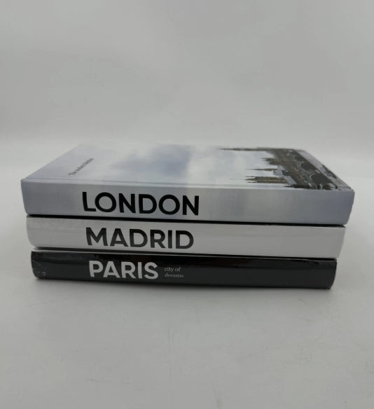 Decorative Books City Theme For Home Decor Hardcover Blank Pages Set of 2