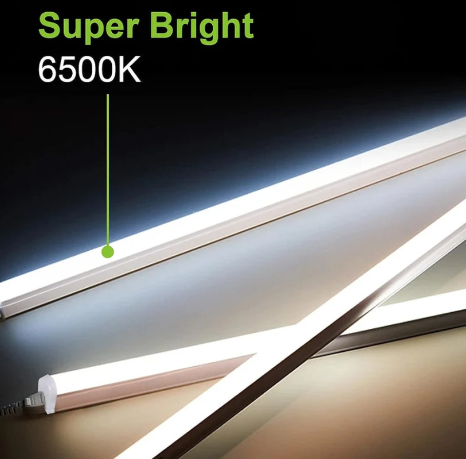 HLED Shop Light 4FT, T5 Integrated Single Fixture, 22W, 2200lm, 6500K Super Bright White, Linkable Shop Light, Utility Shop Lights, Corded Electric with Built-in ON/Off Switch