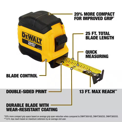 Dewalt 25 ft. x 1-1/8 in. Tape Measure with Finger Brake