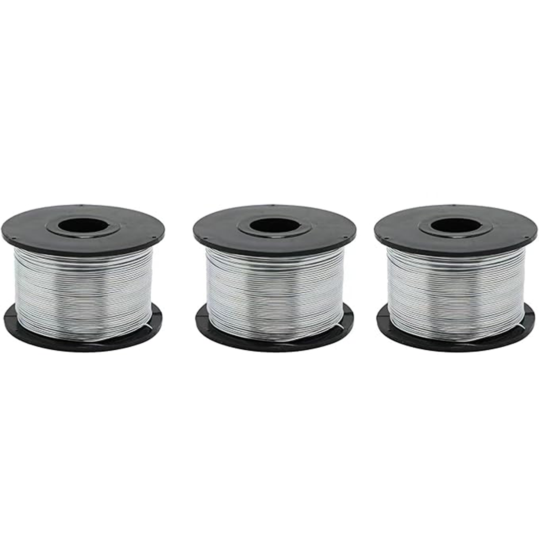 3 Rolls Stainless Steel Rebar Tie Coil, 1/32" 0.8mm 360FT, Automatic Rebar Tie Wire Twister