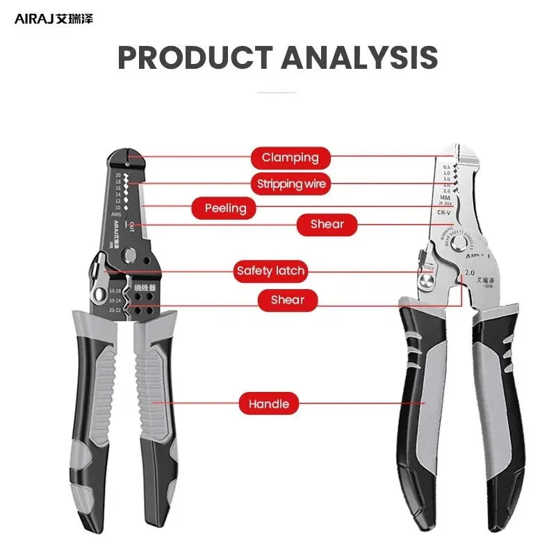 AIRAJ Electric Stripper Pliers，multifunction Hand Tools Choice，tools for Mechanic，toughbuilt Crimper and Stripping Specialized