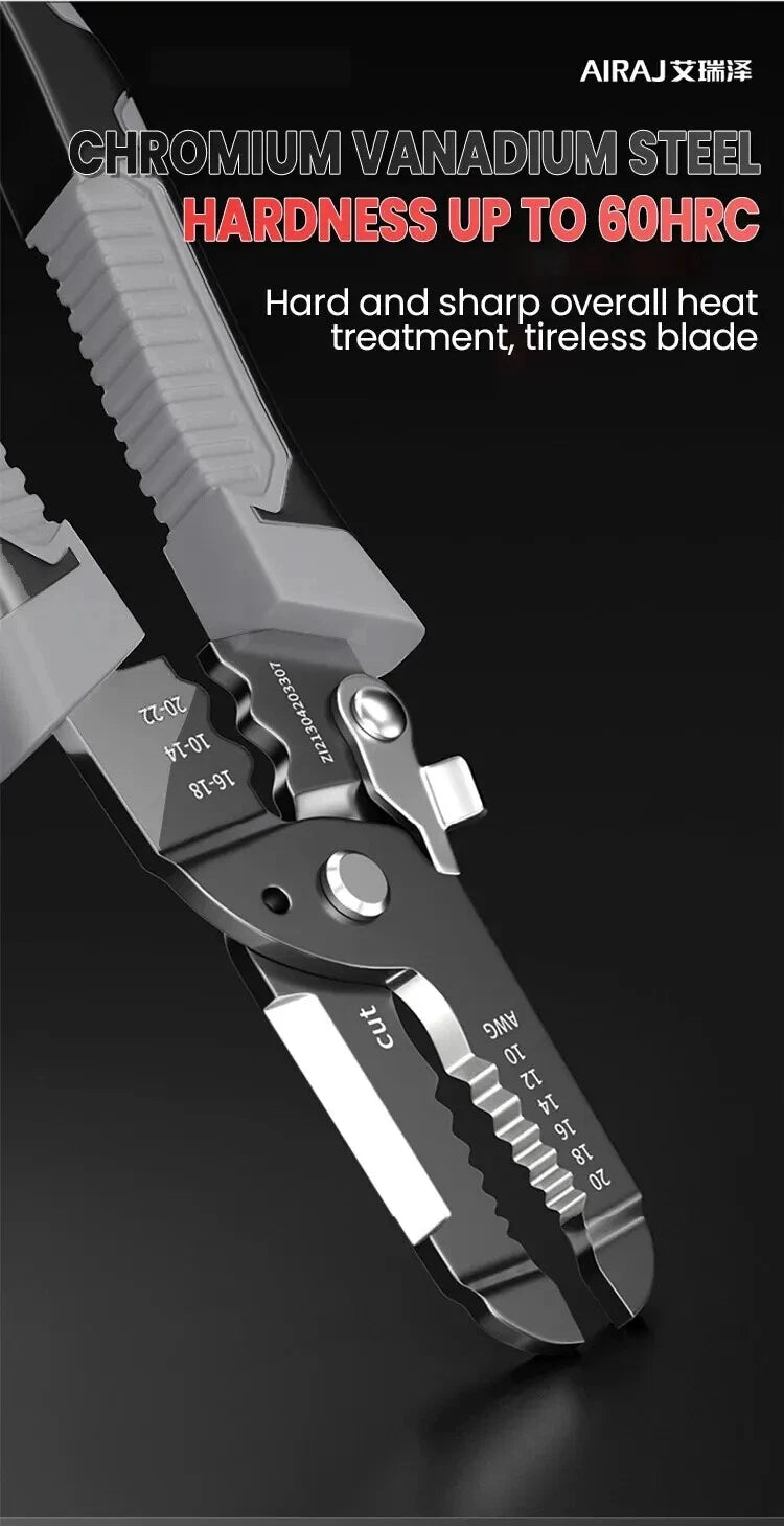 AIRAJ Electric Stripper Pliers，multifunction Hand Tools Choice，tools for Mechanic，toughbuilt Crimper and Stripping Specialized