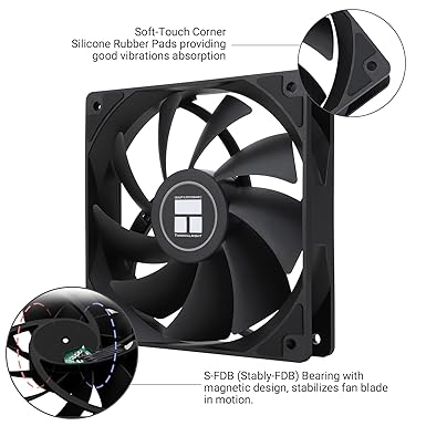 Thermalright TL-C12C X3 CPU Fan 120mm Case Cooler Fan, 4pin PWM Silent Computer Fan with S-FDB Bearing Included, up to 1550RPM Cooling Fan (3 Quantities)