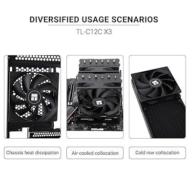 Thermalright TL-C12C X3 CPU Fan 120mm Case Cooler Fan, 4pin PWM Silent Computer Fan with S-FDB Bearing Included, up to 1550RPM Cooling Fan (3 Quantities)