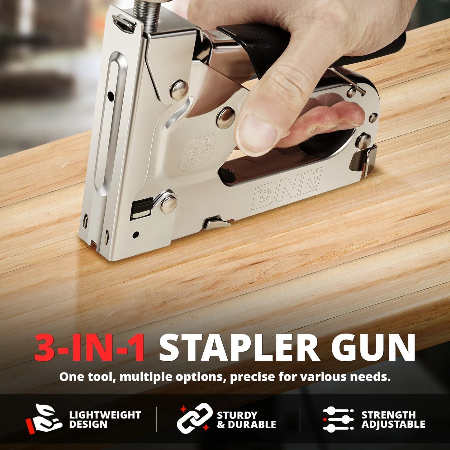 T50 T18 Brad/Pin Nail 3-In-1 Staple Nail Gun Only, (No Accessories Included)