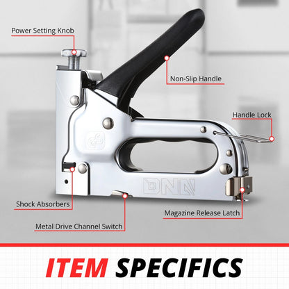 T50 T18 Brad/Pin Nail 3-In-1 Staple Nail Gun Only, (No Accessories Included)