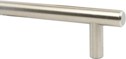 Rok Hardware Contemporary Euro Style Solid Metal Pull/Handle Brushed Nickel 3-3/4" (96 mm) Hole Centers, 5-3/8" Overall Length ROKH1011BN (1 Pack)