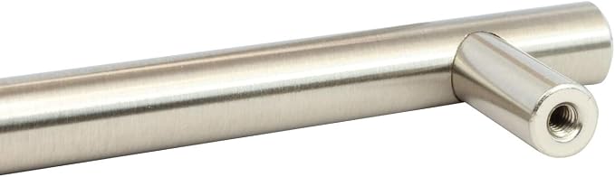 Rok Hardware Contemporary Euro Style Solid Metal Pull/Handle Brushed Nickel 3-3/4" (96 mm) Hole Centers, 5-3/8" Overall Length ROKH1011BN (1 Pack)