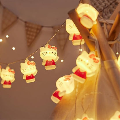Cute Cat Model Decorative Lights Gifts Fairy Lights Christmas Lights Valentines Day Decor 10ft 20LED Battery Operated String Lights Ornaments Indoor Outdoor Wedding Festoon Party (Style 1)
