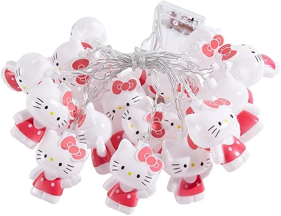 Cute Cat Model Decorative Lights Gifts Fairy Lights Christmas Lights Valentines Day Decor 10ft 20LED Battery Operated String Lights Ornaments Indoor Outdoor Wedding Festoon Party (Style 1)