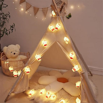 Cute Cat Model Decorative Lights Gifts Fairy Lights Christmas Lights Valentines Day Decor 10ft 20LED Battery Operated String Lights Ornaments Indoor Outdoor Wedding Festoon Party (Style 1)