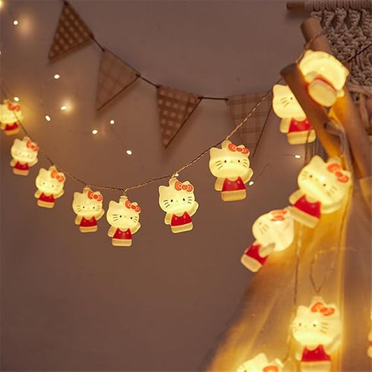 Cute Cat Model Decorative Lights Gifts Fairy Lights Christmas Lights Valentines Day Decor 10ft 20LED Battery Operated String Lights Ornaments Indoor Outdoor Wedding Festoon Party (Style 1)
