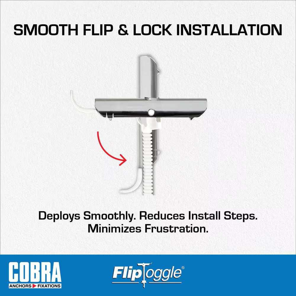 Fliptoggle 1/4 in. x 2-1/2 in. Plastic with Screw Philips and Slot Head 209lbs. Toggle Bolt (25-pack)