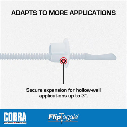 Fliptoggle 1/4 in. x 2-1/2 in. Plastic with Screw Philips and Slot Head 209lbs. Toggle Bolt (25-pack)
