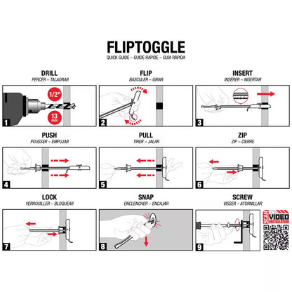 Fliptoggle 1/4 in. x 2-1/2 in. Plastic with Screw Philips and Slot Head 209lbs. Toggle Bolt (25-pack)