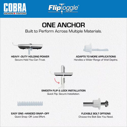 Fliptoggle 1/4 in. x 2-1/2 in. Plastic with Screw Philips and Slot Head 209lbs. Toggle Bolt (25-pack)