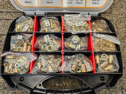 (300 Piece) Vigrue SAE Metric Rivet Nut Assortment Carbon Steel (Box Missing 1 Latch from Box)