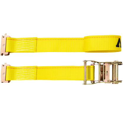 VEVOR E Track Ratchet Strap, 2PCS 2\" x 15\' E-Track Straps 4400 LBS Breaking Strength, with Polyester Webbing & Spring Fitting & Ratchets, Durable Tie-Downs for Motorcycles, Tire, Trailer Loads