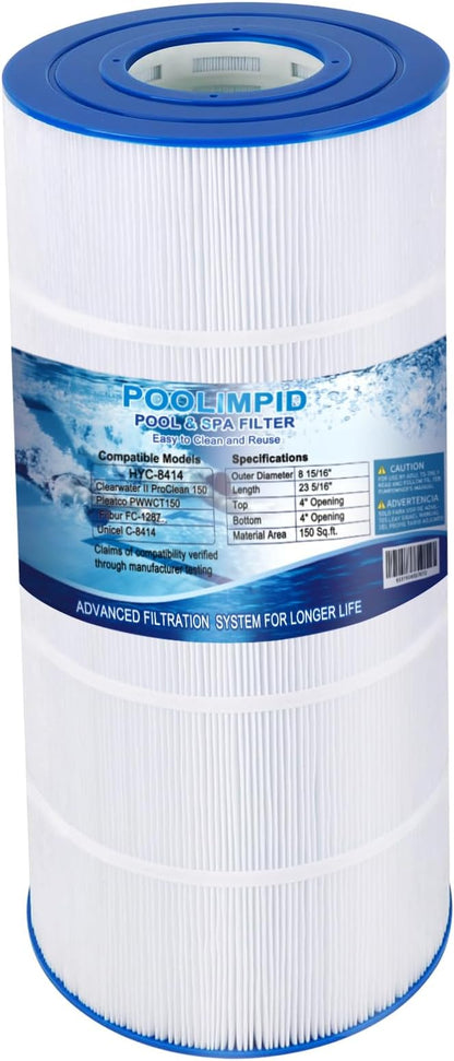 CC1500e Pool Filter Cartridge Compatible with Hayward X-Stream CC1500, CCX1500RE, Pleatco PXST150, Unicel C-8316, Filbur FC-1286, 817-0150P, Ultral-B3, Waterway Pro Clean, 150 sq.ft, 1 Pack