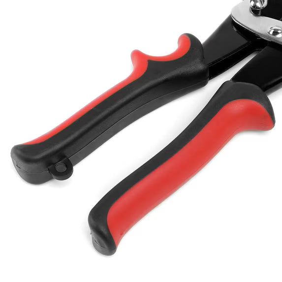 DNA Motoring TOOLS-00110 Heavy Duty Alloy Steel Multipurpose 10" Serrated jaws Straight Cut Tin Snip w/Locking Latch