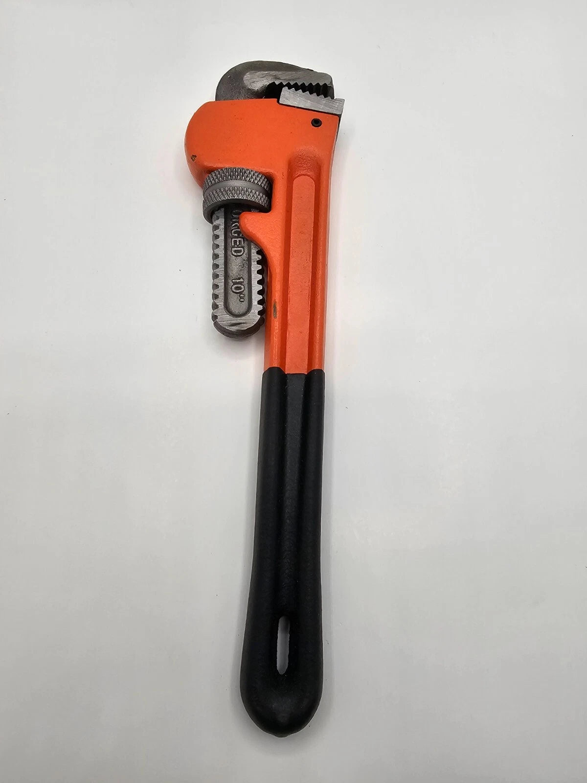Horusdy 10" Heavy Duty Pipe Wrench Tool Soft Grip Plumbing Tool Orange/Black