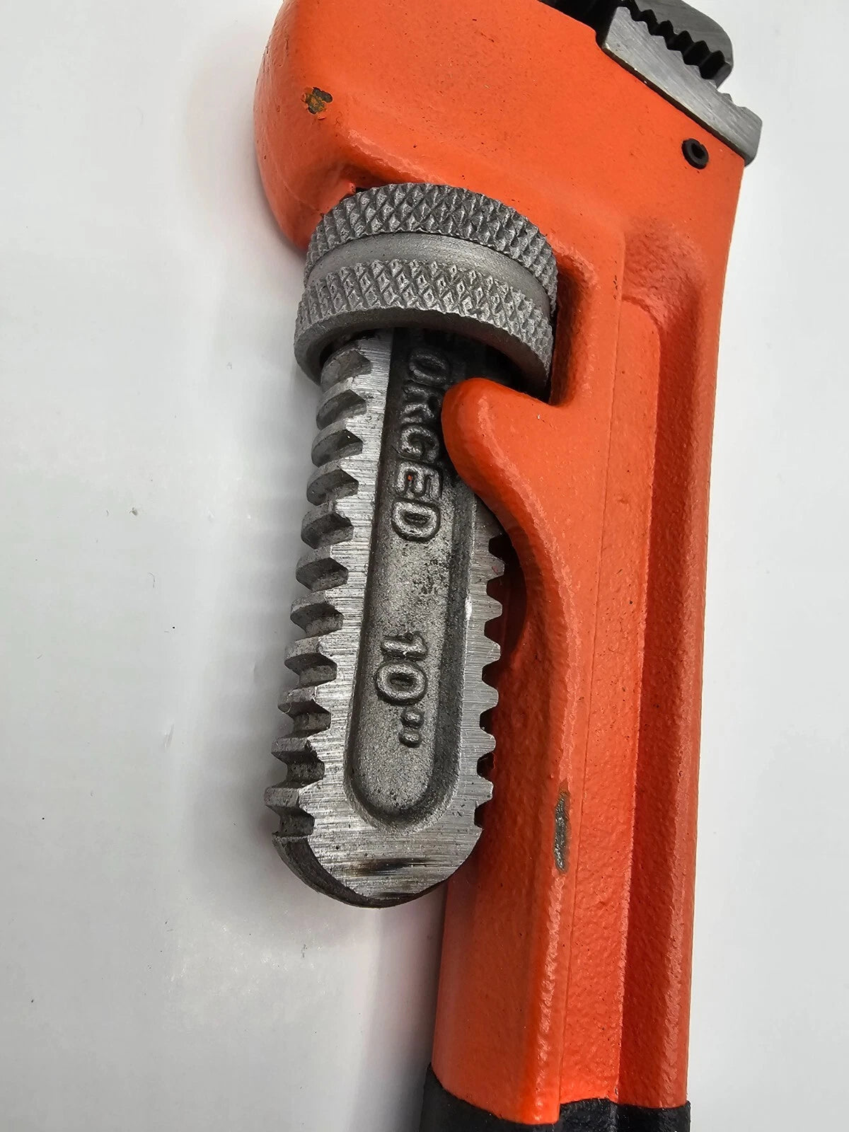 Horusdy 10" Heavy Duty Pipe Wrench Tool Soft Grip Plumbing Tool Orange/Black