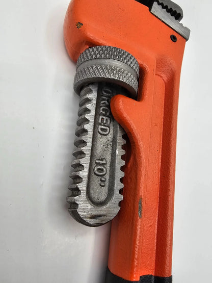 Horusdy 10" Heavy Duty Pipe Wrench Tool Soft Grip Plumbing Tool Orange/Black