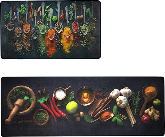 UpNUpCo Artistic Beautiful Anti Fatigue Kitchen Floor Mat - Unique Floor Mat - Pain Relief Padded Kitchen Mat - Floor Mats for in Front of Sink (1ct) -47" X 17.5" X 10mm Spicy