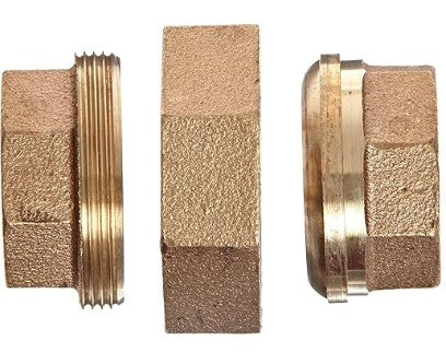 Anderson Metals 38104 Red Brass Pipe Fitting, Union, 1-1/4" Female Pipe