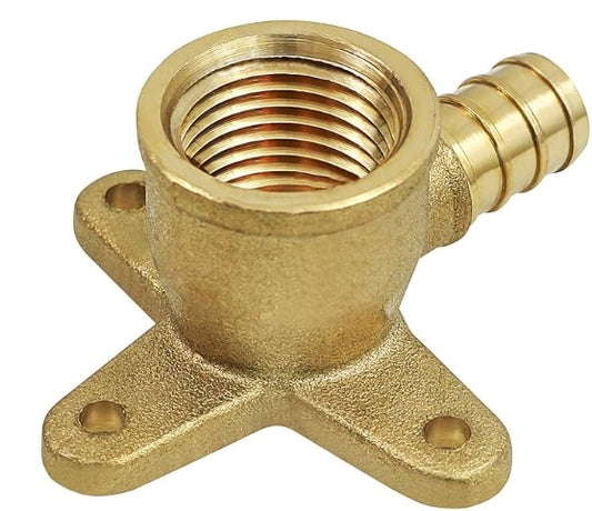 QYEM0034-OM 3/4 Inch Drop Ear Elbows X FIP, No Lead DZR Brass Construction, Barb, Compatible w/PEX Pipe, Low-Cost Plumbing Connection, Durability Easy to Install, 37