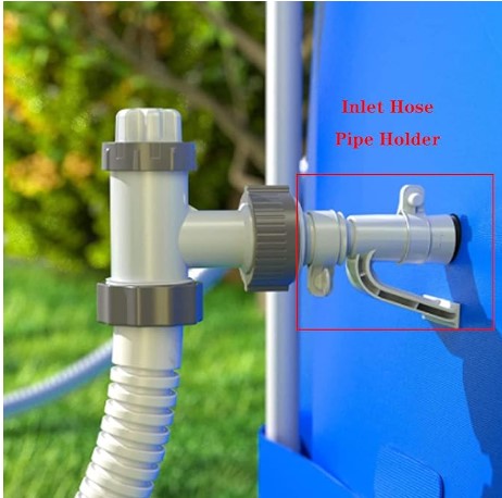 Swimming Pool Hose Support Bracket with Pipe Clamp Mounting Replacement for Above Ground Pool Setup (1 piece)