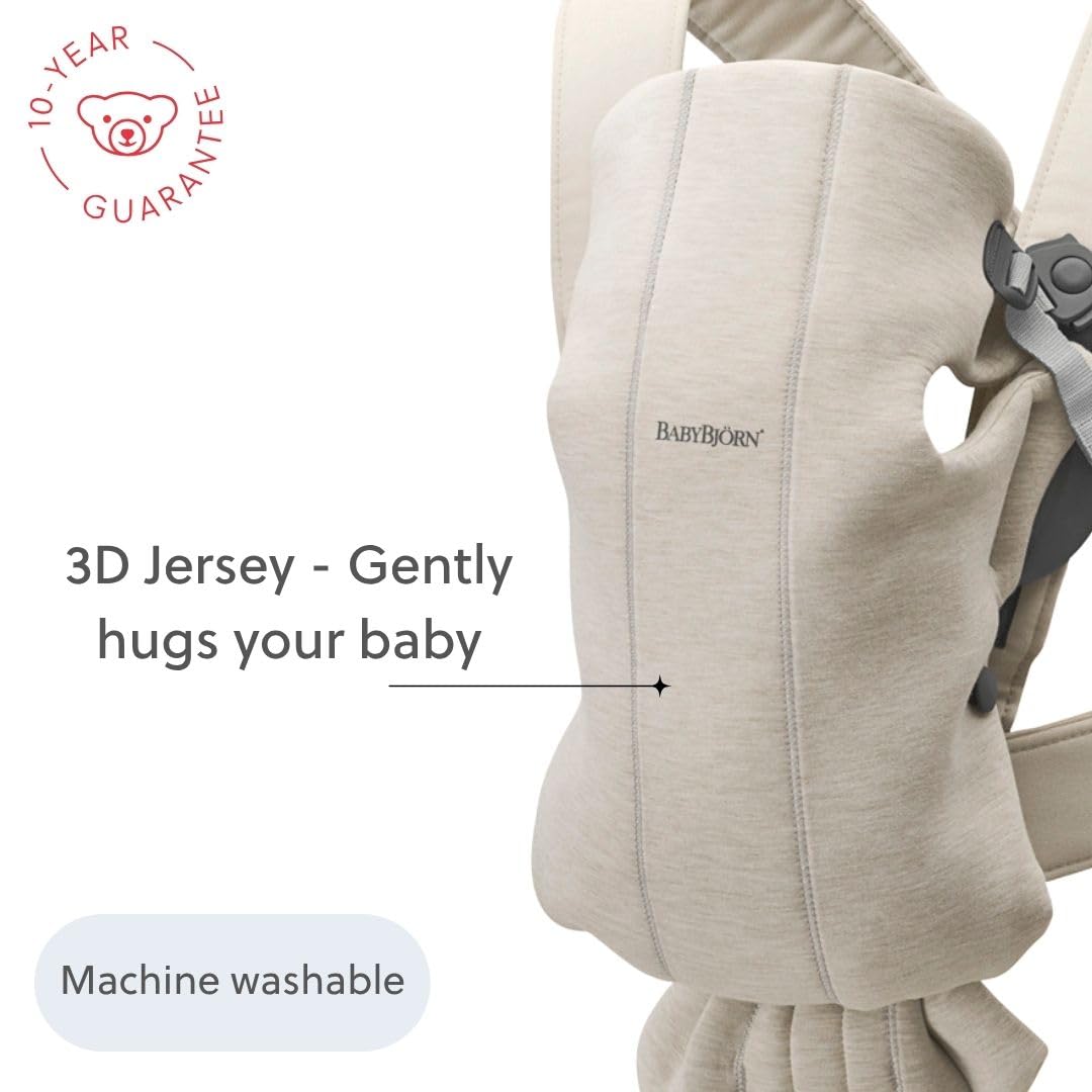 BabyBjorn Baby Carrier Mini, 3D Jersey, Light Beige