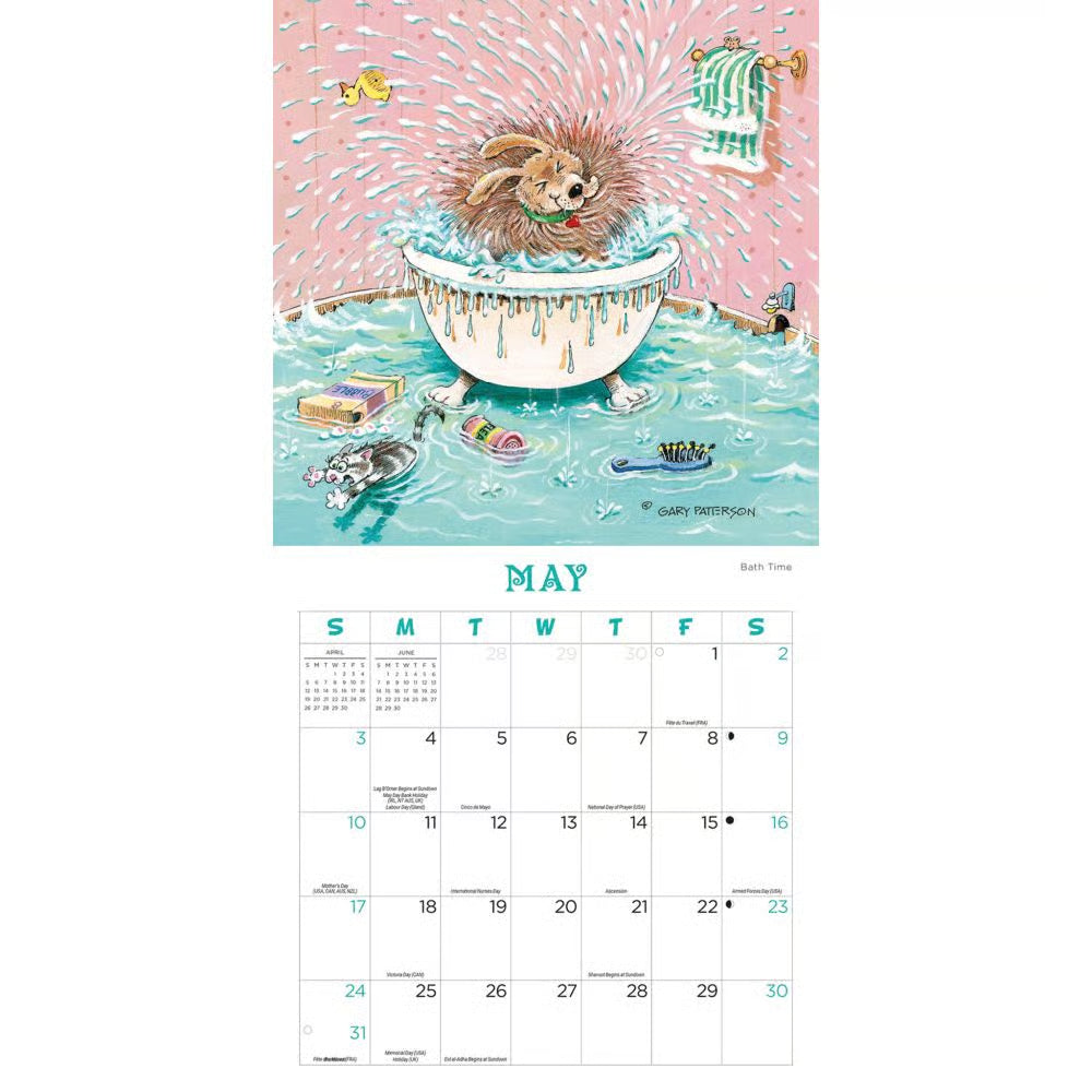 Gary Patterson's Dogs Magnetic Mount Wall Calendar 2026 with Pen