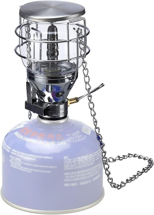 Campingmoon Gas Camping Lantern with Hard Case,Isobutane Lamp, Hiking 80W Brightness, Adjustable Dial, Built-in Ignition, Hanging Chain, for Tent, Backpacking, Emergency, Outdoor Cooking