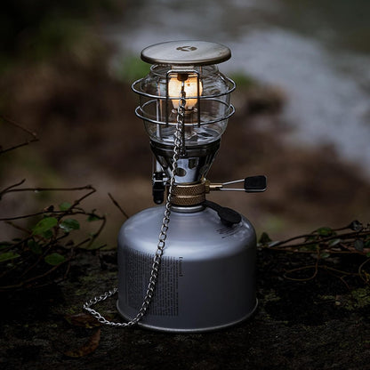 Campingmoon Gas Camping Lantern with Hard Case,Isobutane Lamp, Hiking 80W Brightness, Adjustable Dial, Built-in Ignition, Hanging Chain, for Tent, Backpacking, Emergency, Outdoor Cooking