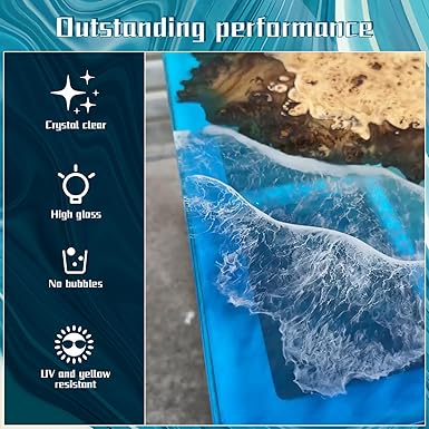 16OZ Epoxy Resin Kit-Crystal Clear Resin and Hardener Resin Epoxy kit,No Yellowing, No Bubbles Casting Resin Perfect for Jewelry Making Molds Crafts DIY 1:1 Ratio 8OZx2
