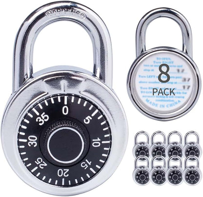 8 Pack Combination Lock Locker Lock for Gym and School Lockers Safe Combination Padlock Mini Combination LockԺåStandard Dial Combination Lock, Pack of 8