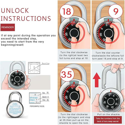 8 Pack Combination Lock Locker Lock for Gym and School Lockers Safe Combination Padlock Mini Combination LockԺåStandard Dial Combination Lock, Pack of 8