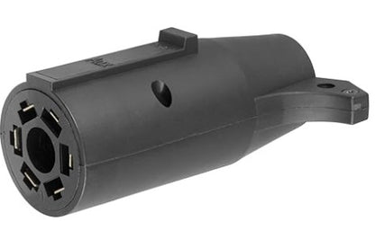 CURT 57260 7-Way RV Blade Vehicle-Side to 6-Way Round Trailer Wiring Adapter, Center Pin Auxiliary Power